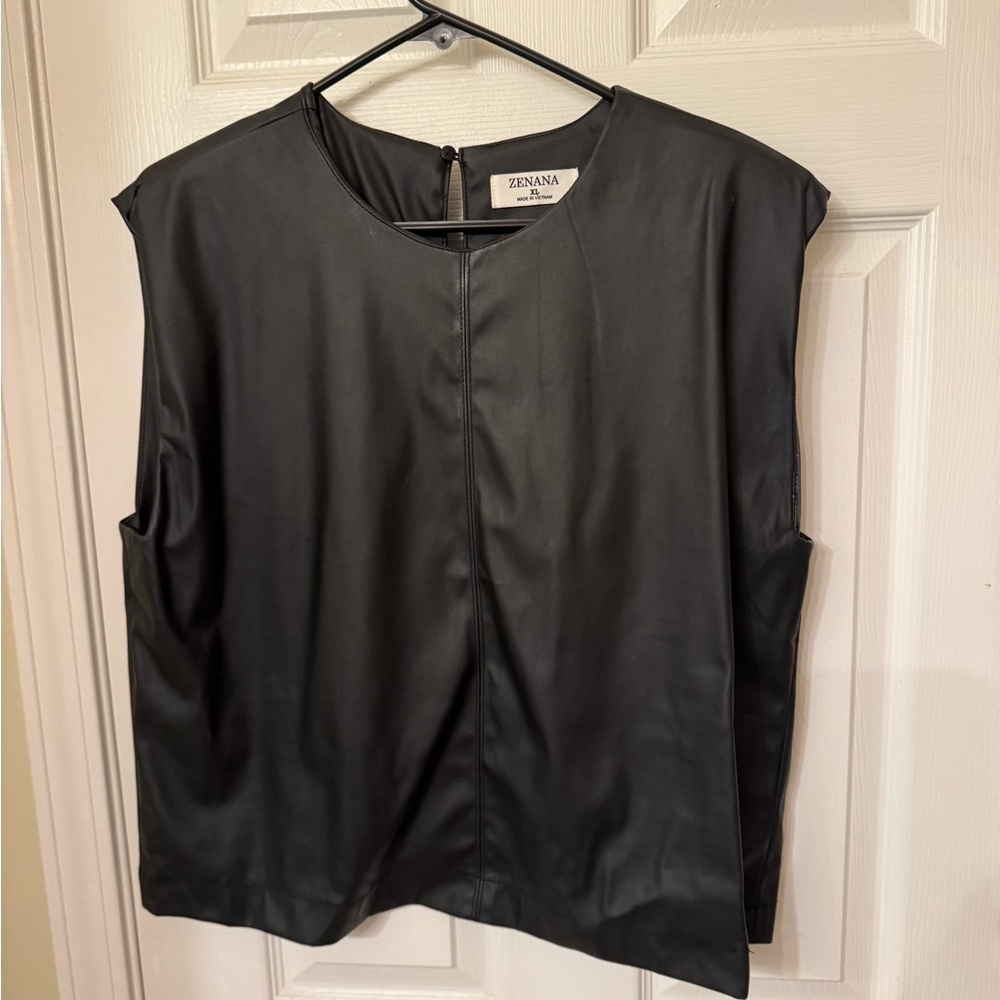 Boutique faux leather short top! NWOT